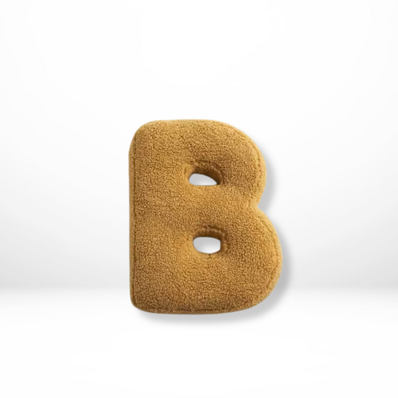 Decorative Alphabet Cushion with Velvet Texture for Home Interior