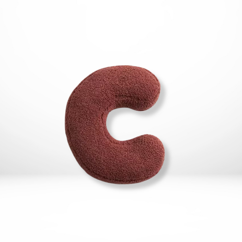 Decorative Alphabet Cushion with Velvet Texture for Home Interior