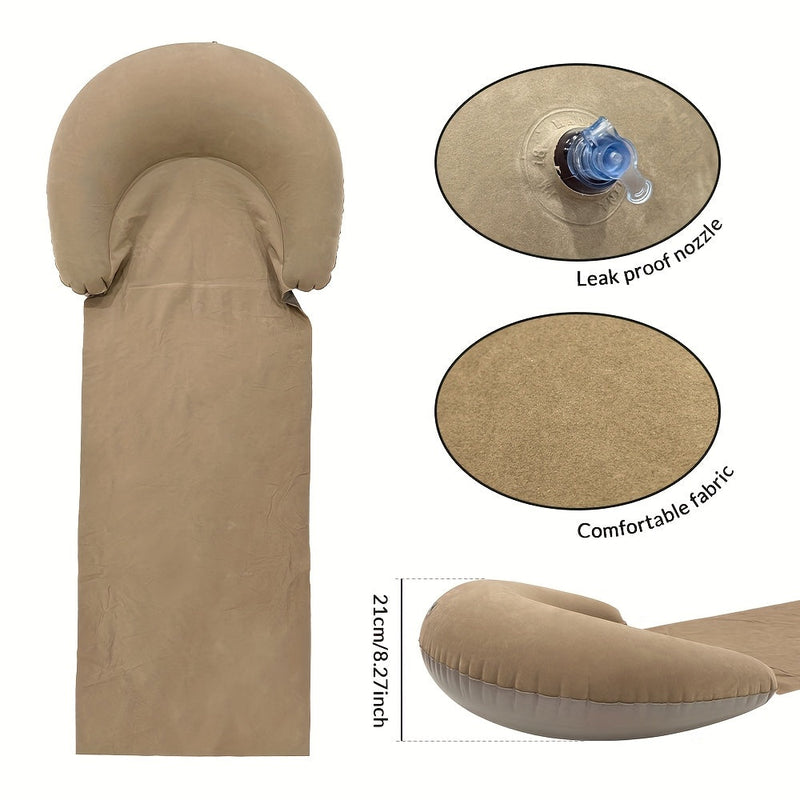 Comfortable Inflatable Beach Mat with Headrest for the Beach and Camping