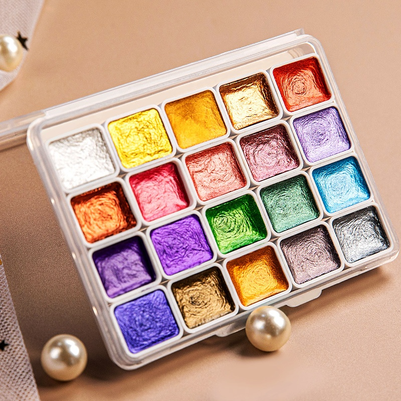 Shimmering Metallic Watercolour Paint Set