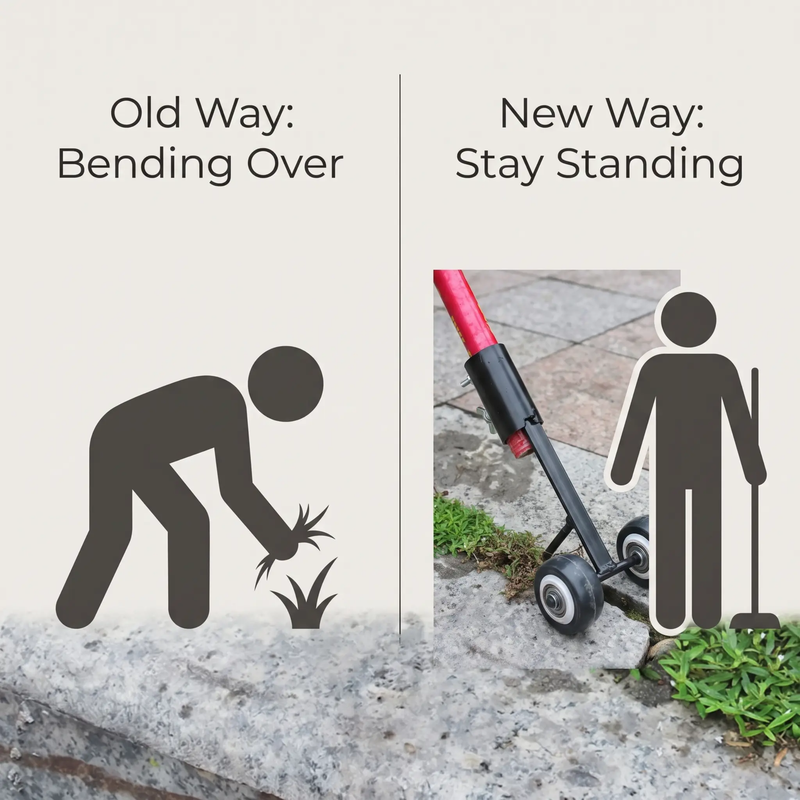 Manual Garden Weeder with Double Hook and Wheels