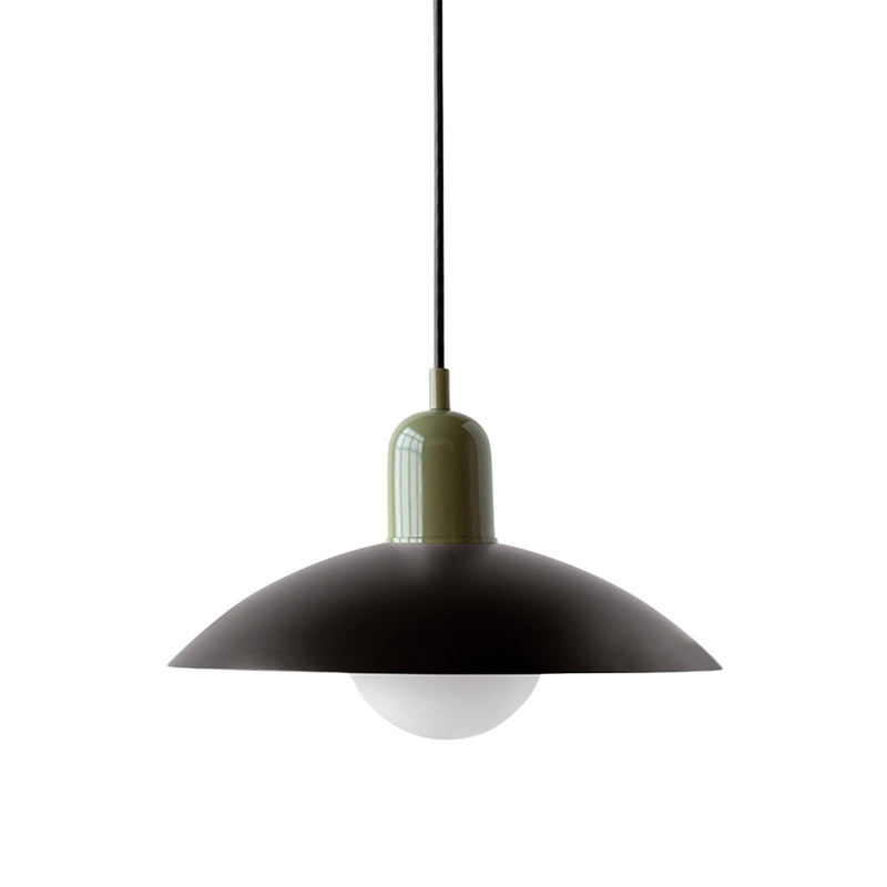 Scandinavian Metal Pendant Light with Wide Curved Shade