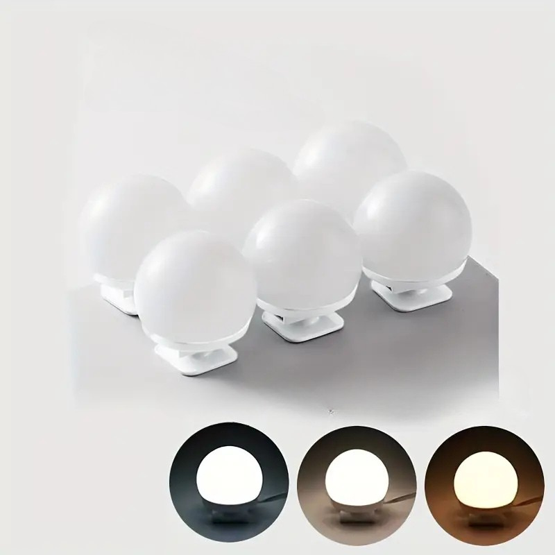 Dimmable LED Mirror Lighting with Light Balls and Adjustable Make-Up Lighting