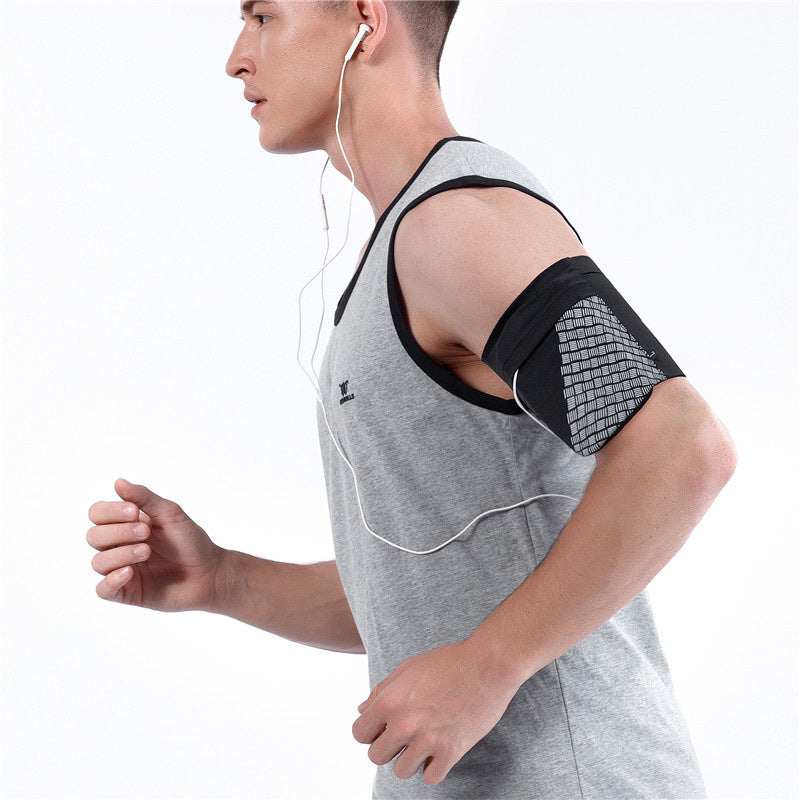 Stretch Phone Armband with Dual Pockets for Running