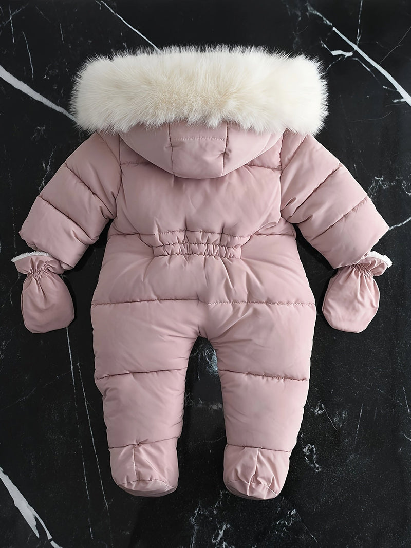 Frosty Baby Romper – Luxe Winter Jumpsuit with Hood for the Colder Months