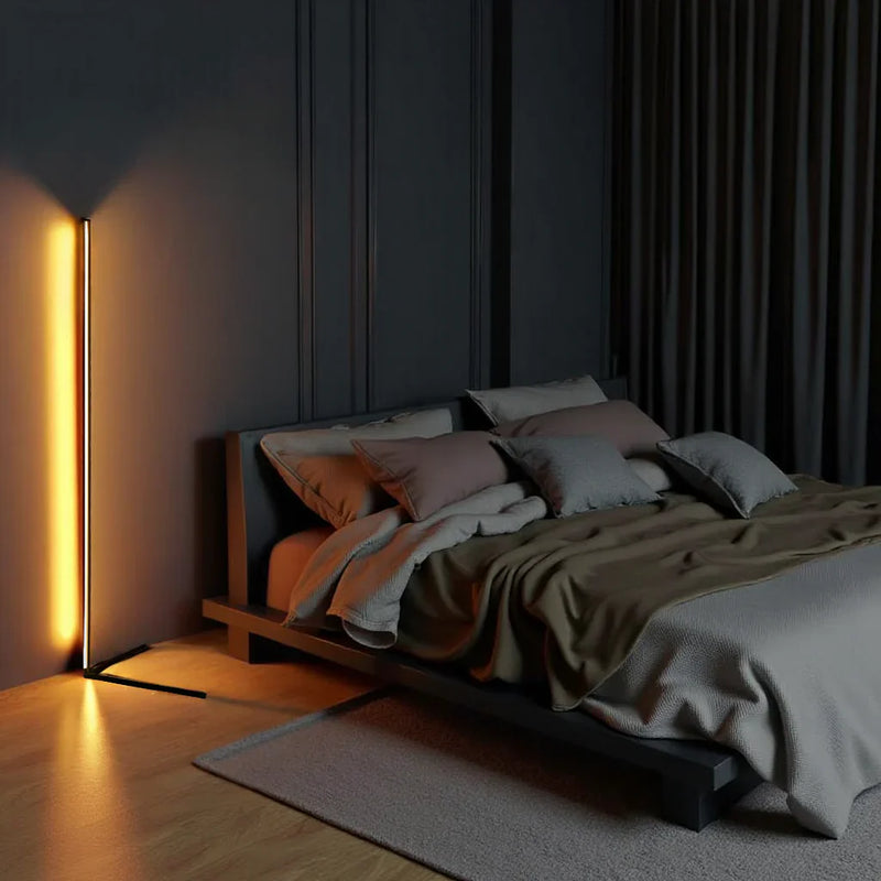 Minimalist LED Floor Lamp with Dimmable Light Settings and Modern Linear Design