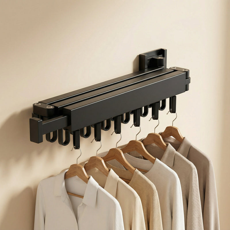 Retractable Wall Drying Rack for Clothes with Space-Saving and Sturdy Design