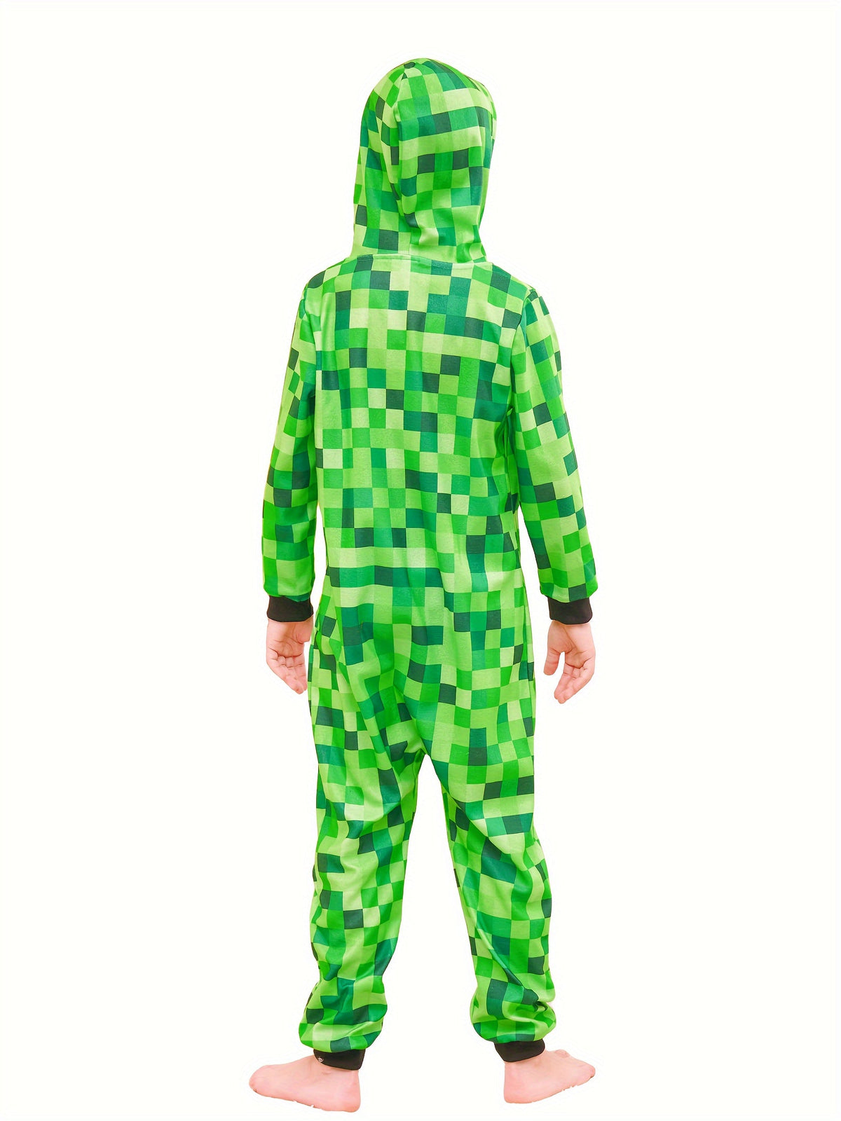 Minecraft Inspired Green Checkered Onesie for Kids – Perfect for Hallo ...
