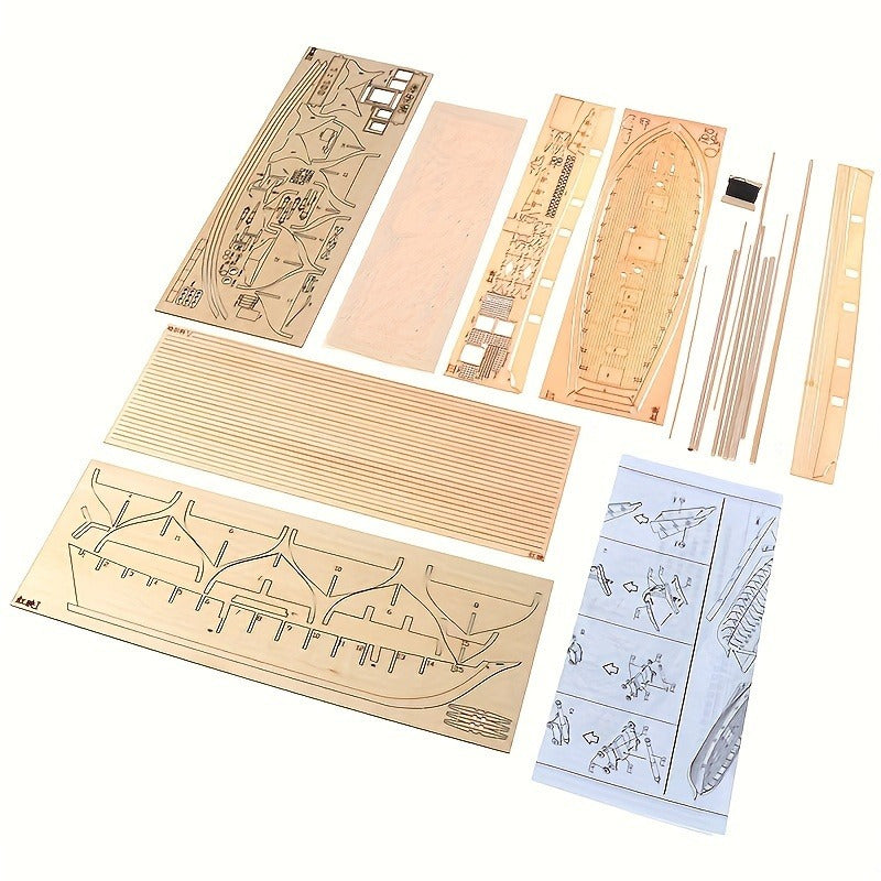 Wooden Sailing Ship Model Kit for Detailed 3D Puzzle Assembly and Display