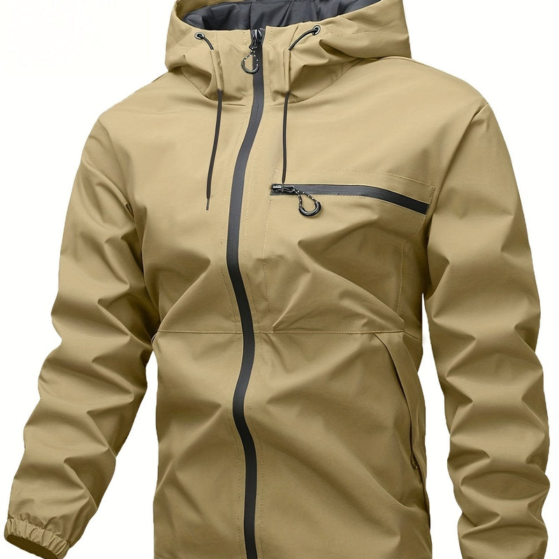 Men's Outdoor Jacket for Spring and Autumn – Windproof Hooded Jacket for Outdoor Activities