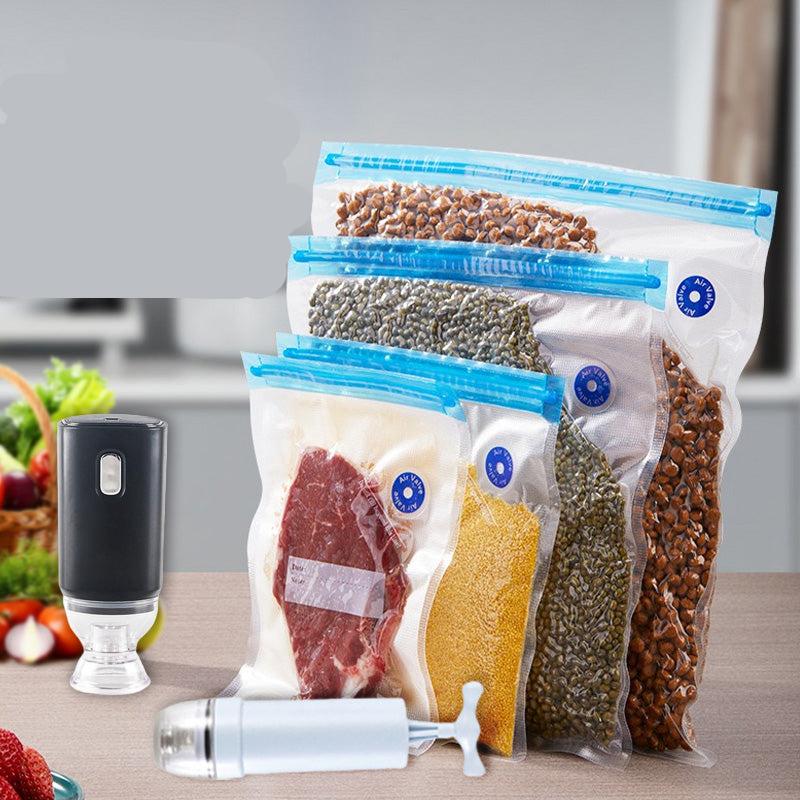 Ten Reusable Vacuum Storage Bags for Food with Zip Seals