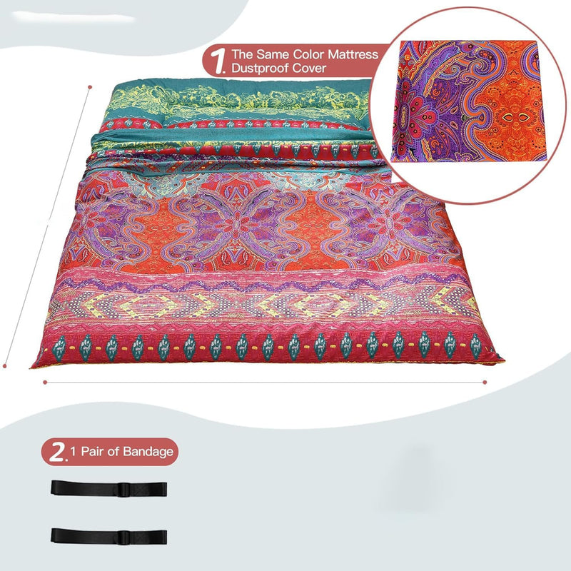 Futon Floor Mattress with Memory Foam Filling and Foldable Design
