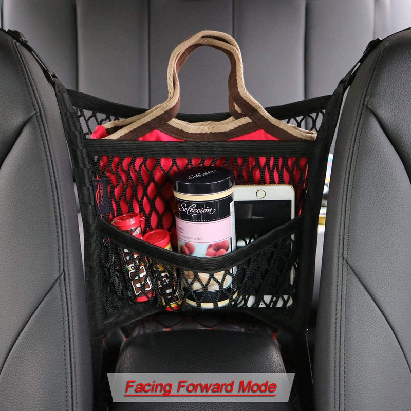 Three-Layer Nylon Car Seat Mesh Organiser with Two Pockets