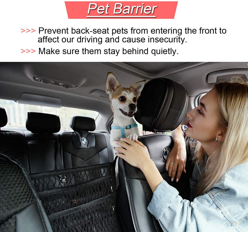 Three-Layer Nylon Car Seat Mesh Organiser with Two Pockets