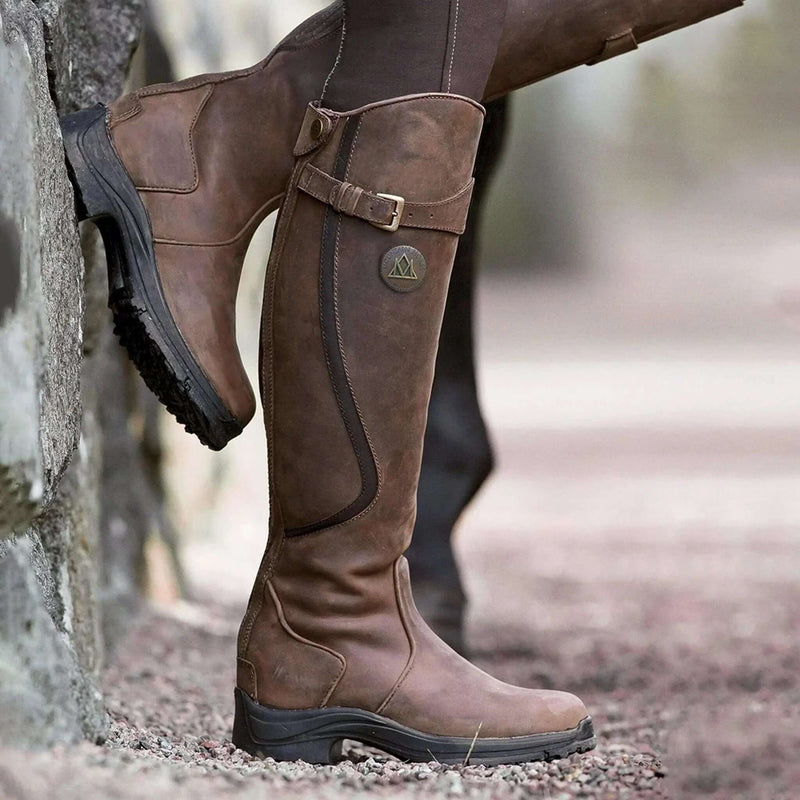 Women’s Knee-High Riding Boots with Buckle Detail