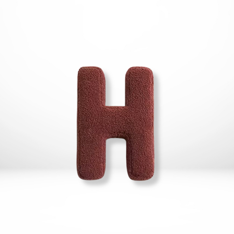 Decorative Alphabet Cushion with Velvet Texture for Home Interior