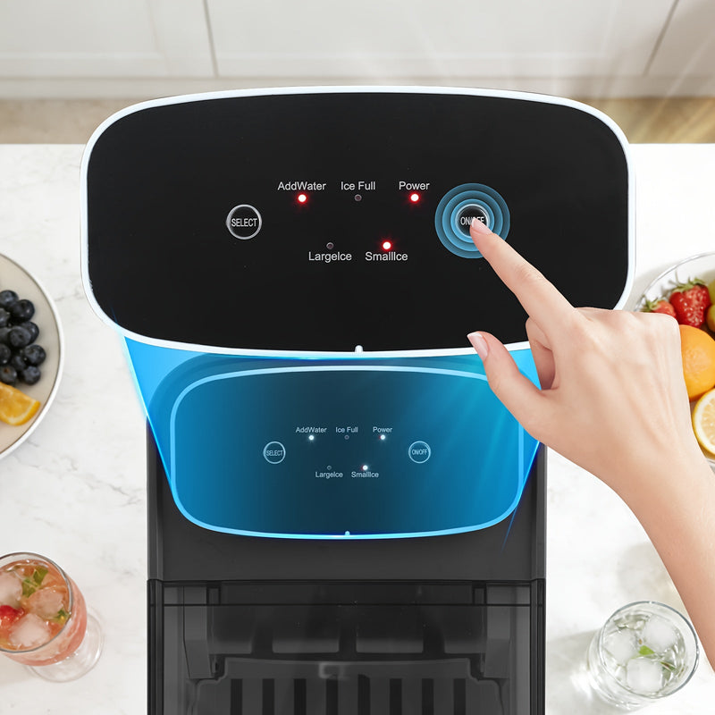 Self-Cleaning Ice Cube Maker with Two Ice Cube Sizes for Daily Use