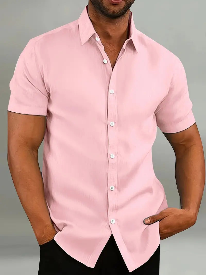 Men's Short Sleeve Shirt Made from Light and Breathable Material