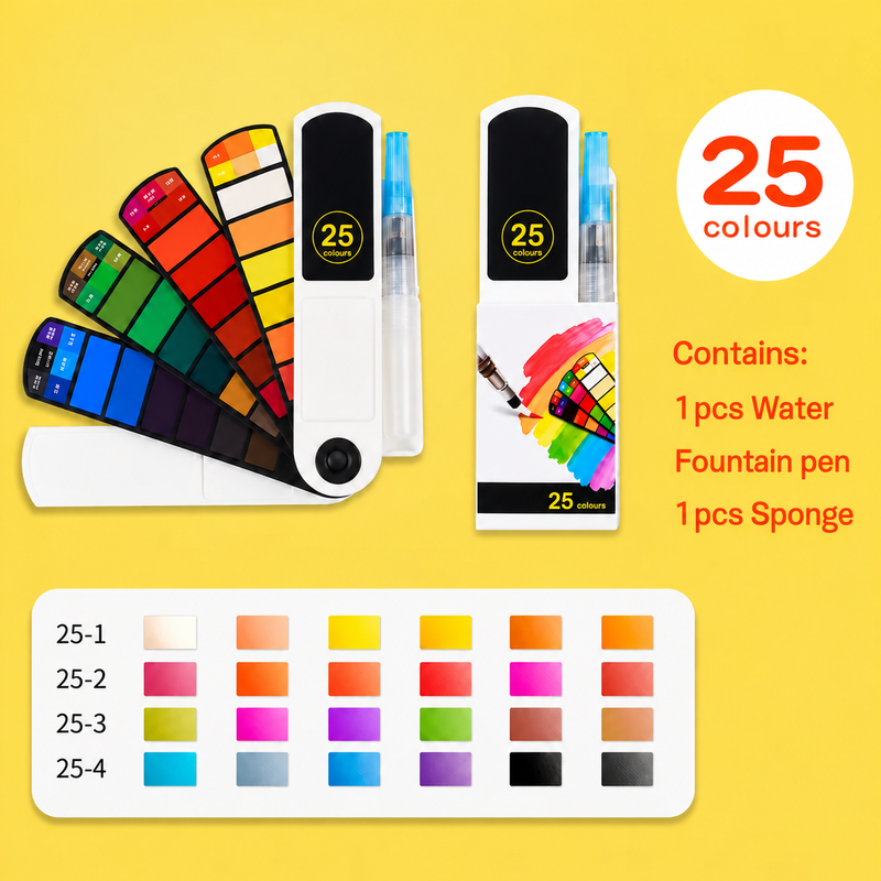 Portable Watercolour Paint Set with Water Brush