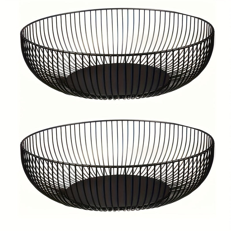 Round Metal Fruit Bowl for Table and Kitchen – Minimalist and Decorative Design