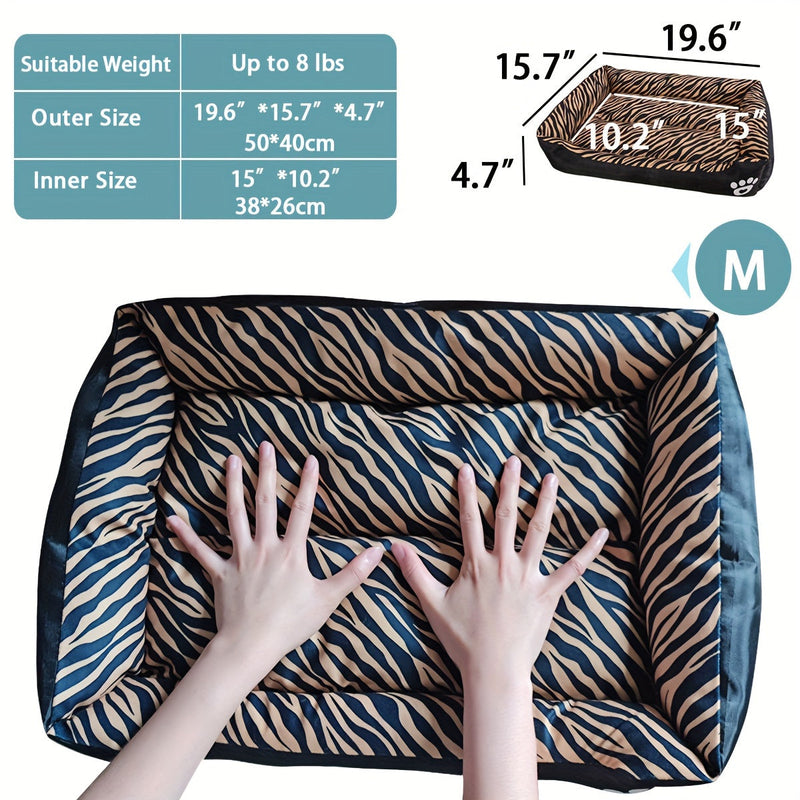 Rectangular dog bed made of polyester with soft filling for all dogs