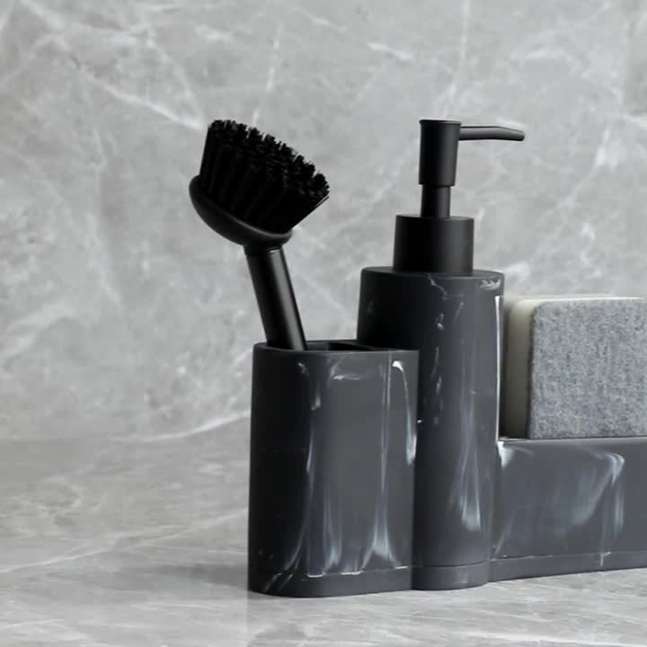 Kitchen Soap Dispenser with Brush and Sponge Holder – Luxurious and Practical