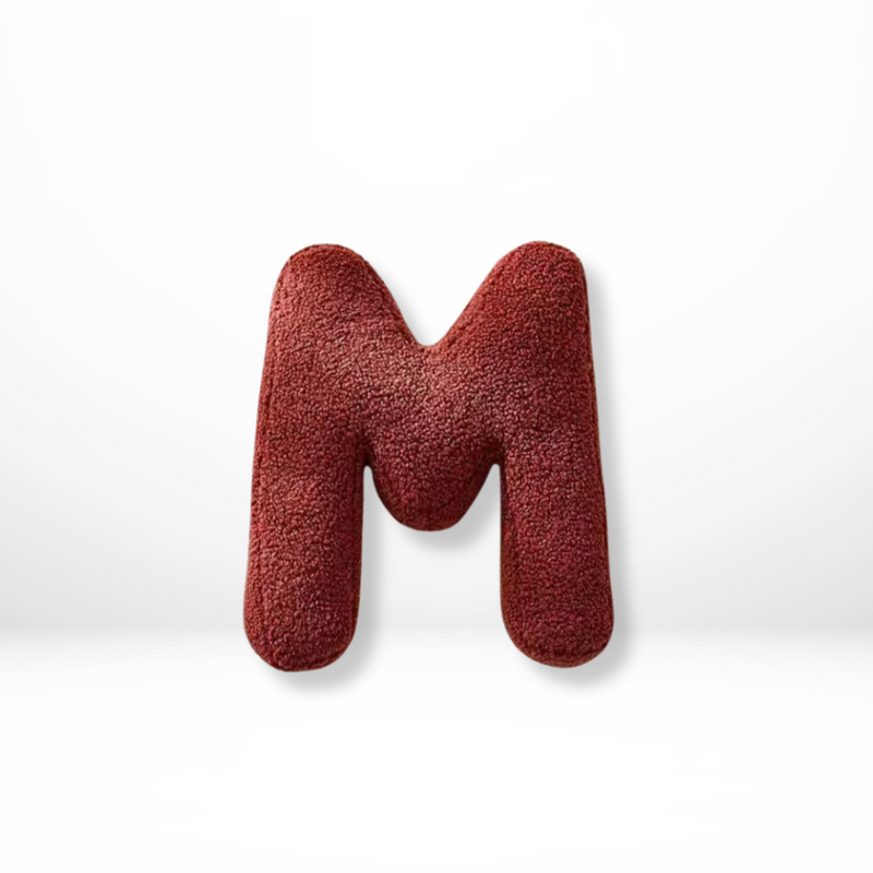 Decorative Alphabet Cushion with Velvet Texture for Home Interior