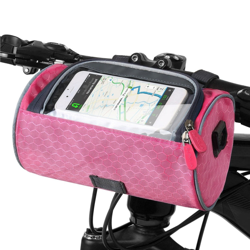 Practical Bicycle Handlebar Bag with Smartphone Holder and Water-Resistant Material