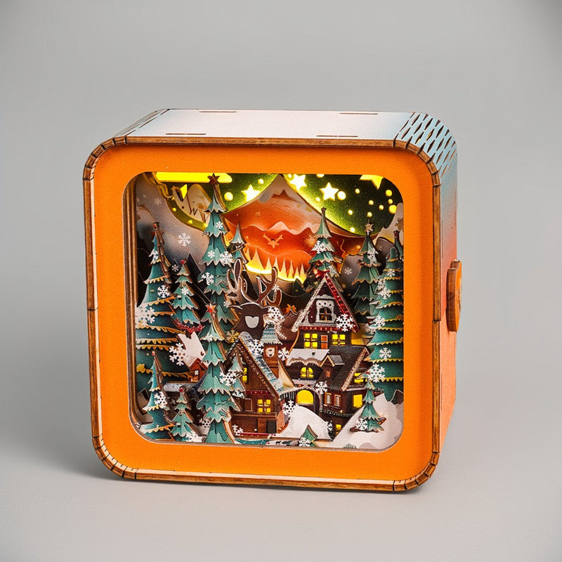 Atmospheric 3D Christmas House Light Scale - Warm LED Light and Unique Decoration