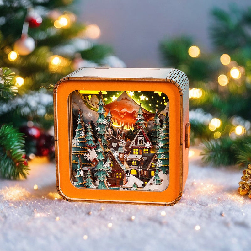 Atmospheric 3D Christmas House Light Scale - Warm LED Light and Unique Decoration