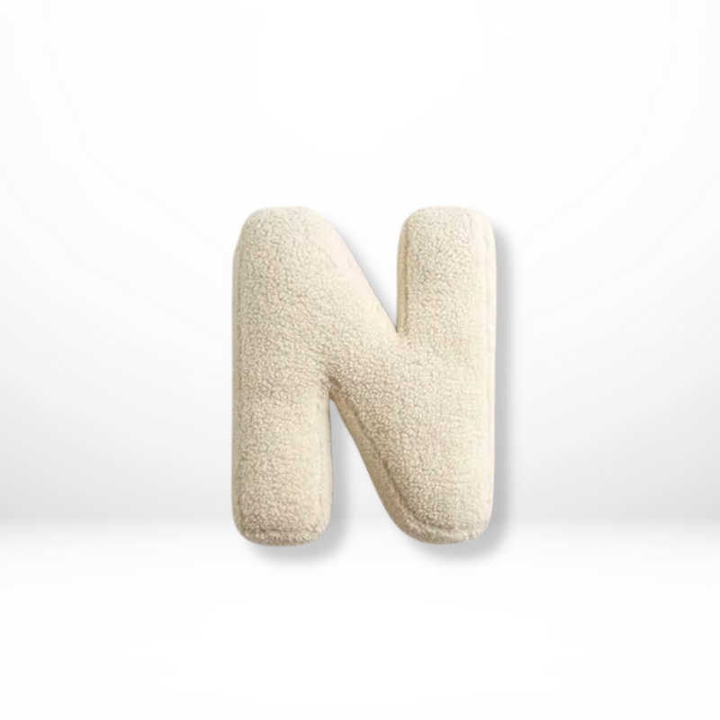 Decorative Alphabet Cushion with Velvet Texture for Home Interior
