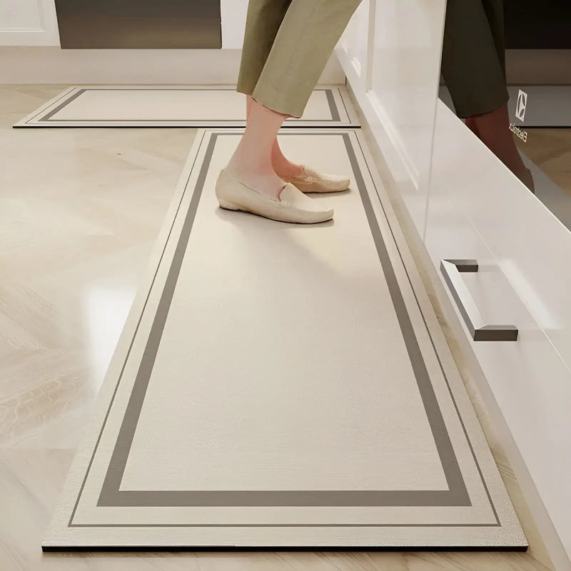 Cushioned PVC Kitchen Floor Mat with Foam Filling and Patterned Finish