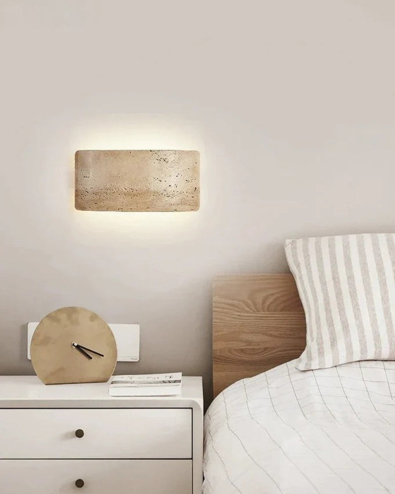 Modern Travertine Stone Wall Lamp with Warm Up & Down Lighting