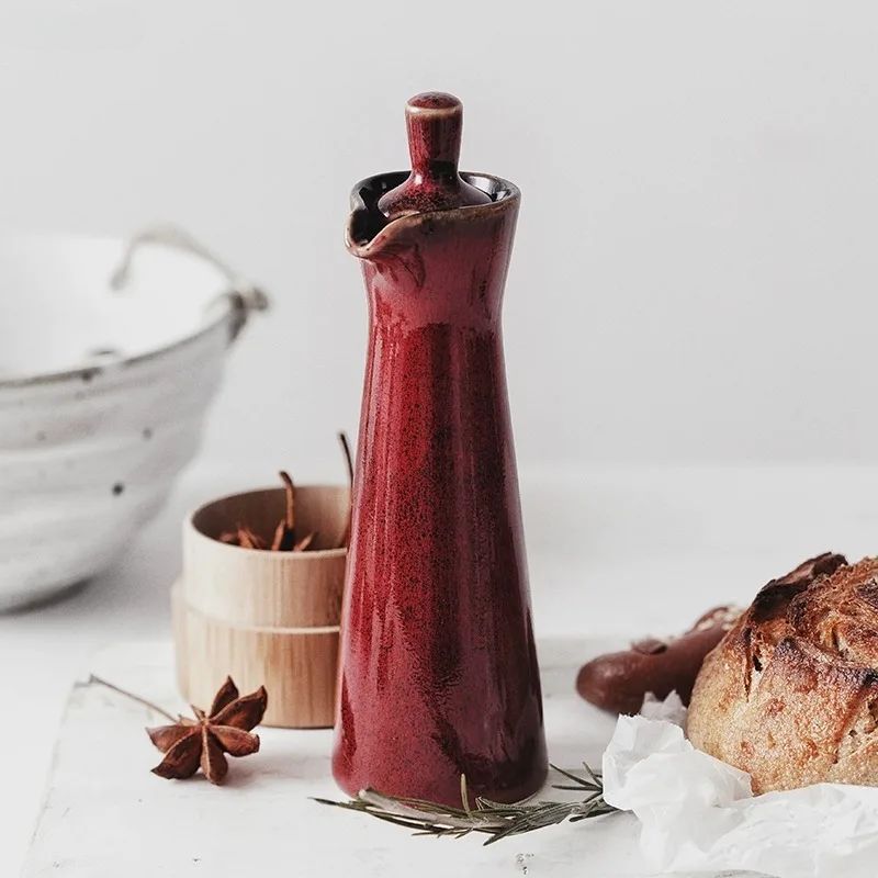 Stylish Ceramic Oil Dispenser with Drip-Free Spout for Kitchen and Table