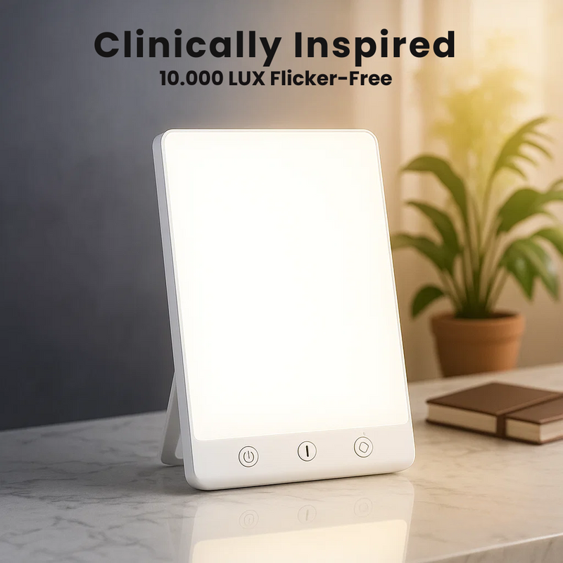 10,000 Lux SAD Light Therapy Lamp with Adjustable Brightness & Timer