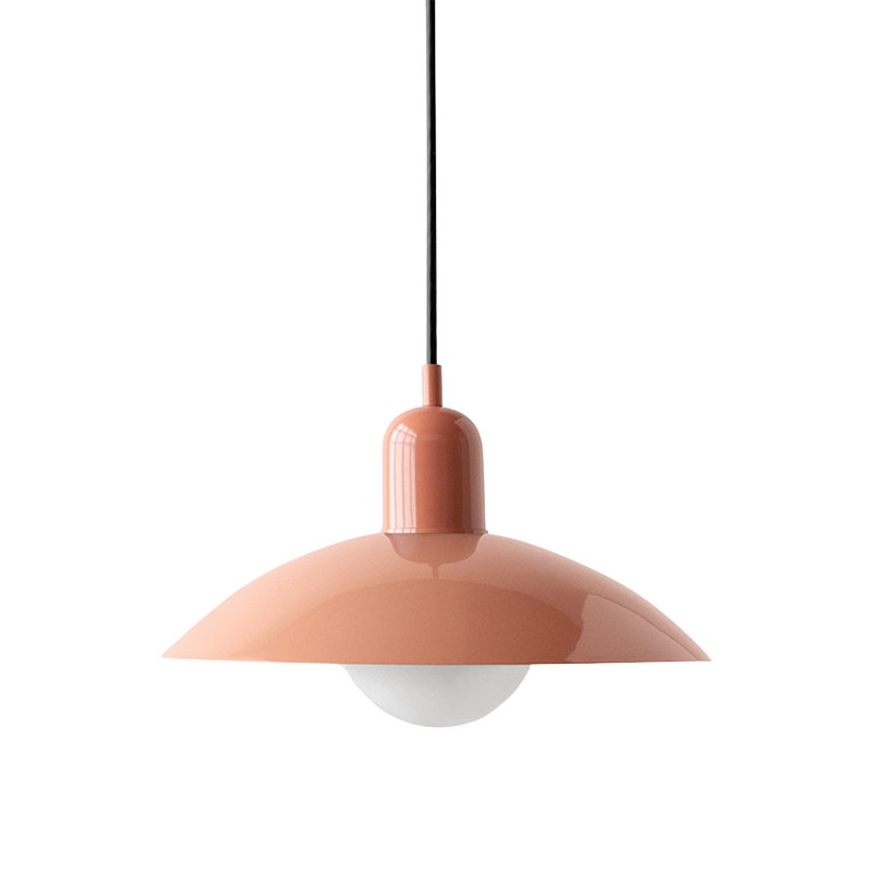 Scandinavian Metal Pendant Light with Wide Curved Shade