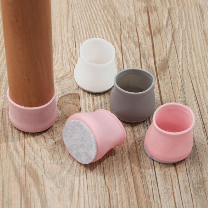 FlexiGrip Pro – Transparent Silicone Chair Leg Covers with Anti-Slip Felt Base
