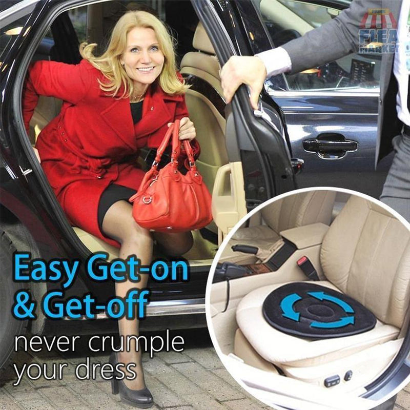 Swivel Seat Cushion with Memory Foam and Non-Slip Base