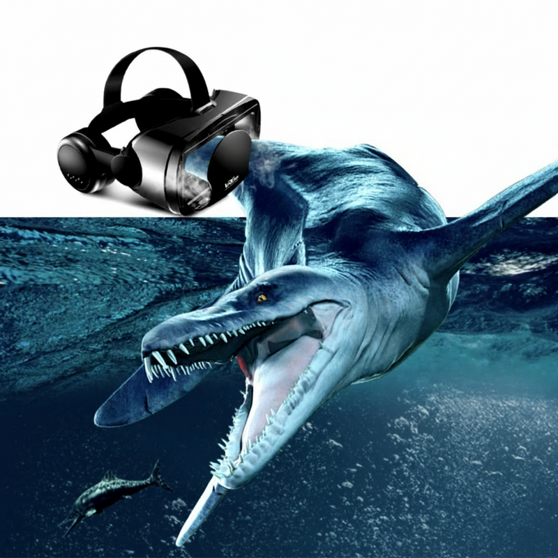 Smartphone VR Headset with Integrated Headphones and Adjustable Lenses