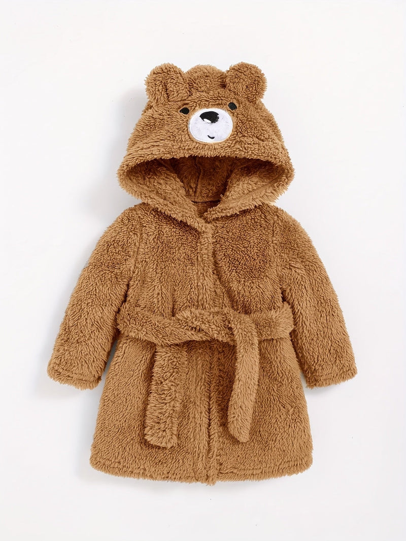 Baby Bathrobe with Hood – Soft Teddy Bathrobe for Babies and Toddlers in Winter