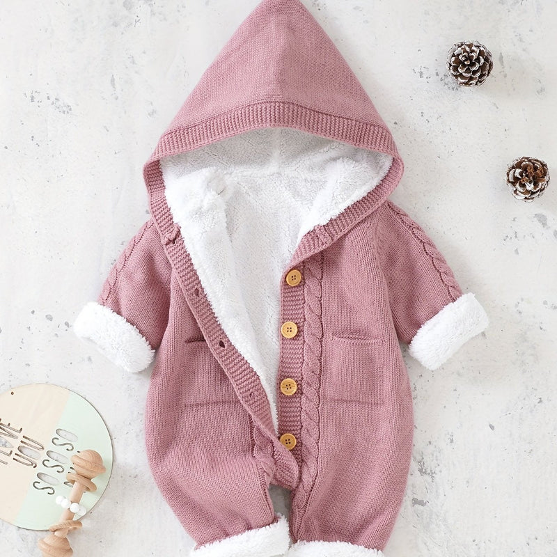 Baby knitted jumpsuit with hood – Warm and comfortable