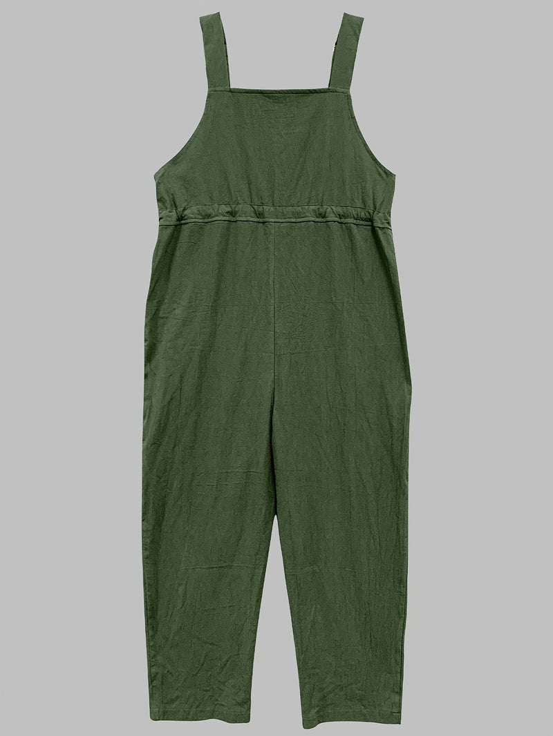 Ladies' Dungarees with Pockets – Vintage Style Loose-Fit Garden Overall