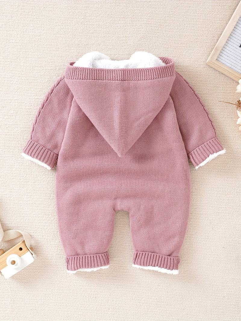 Baby knitted jumpsuit with hood – Warm and comfortable