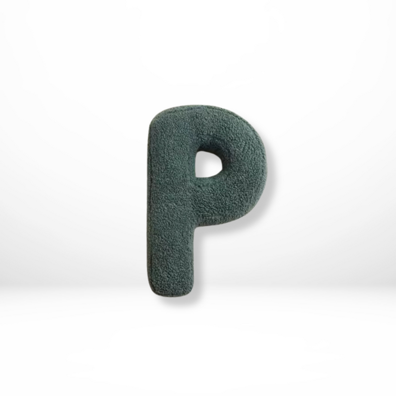 Decorative Alphabet Cushion with Velvet Texture for Home Interior
