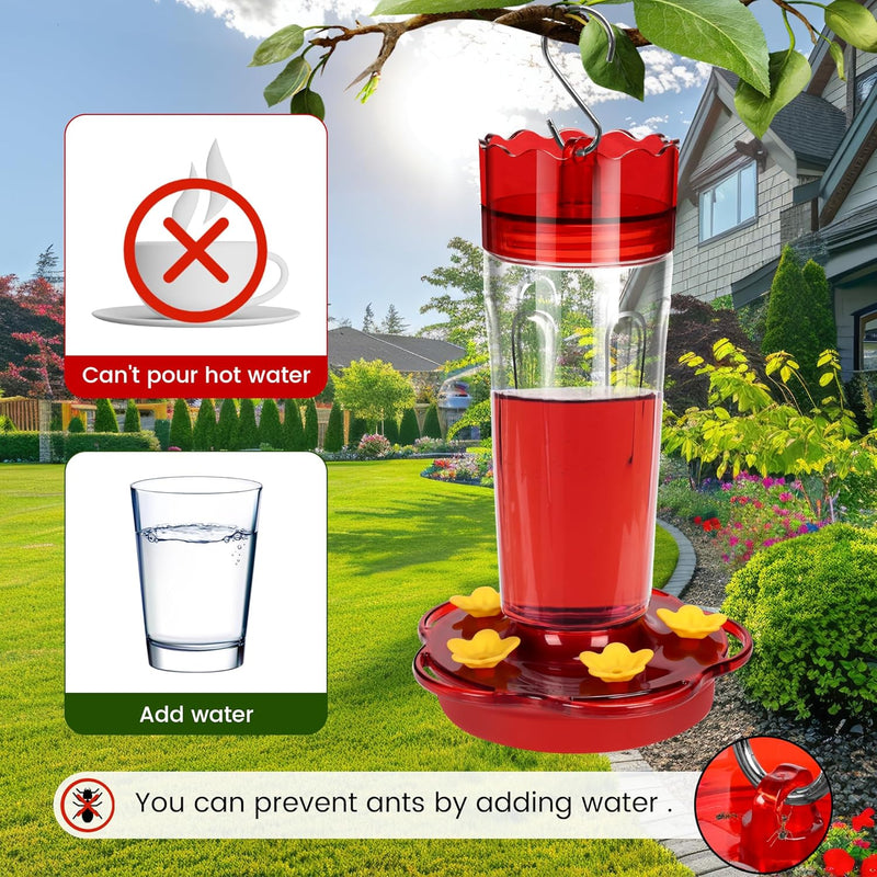 15 oz Leak-Proof Hummingbird Feeder with Ant Moat