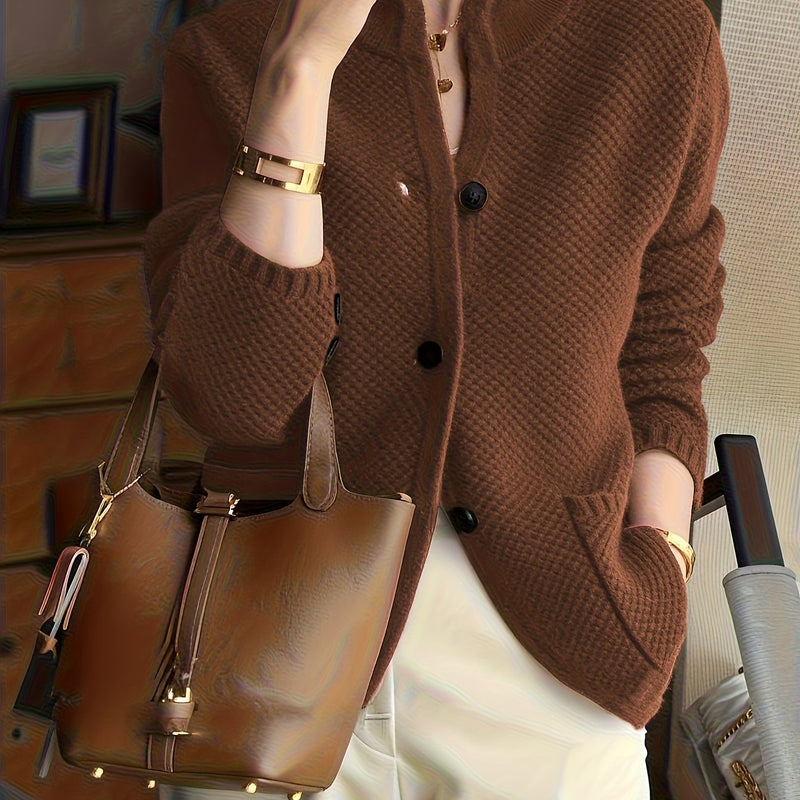 Ladies Knitted Sweater with High Neck – Comfortable and Timeless