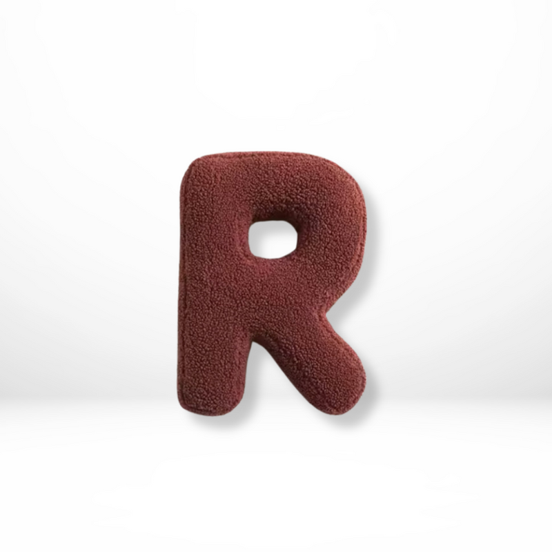 Decorative Alphabet Cushion with Velvet Texture for Home Interior