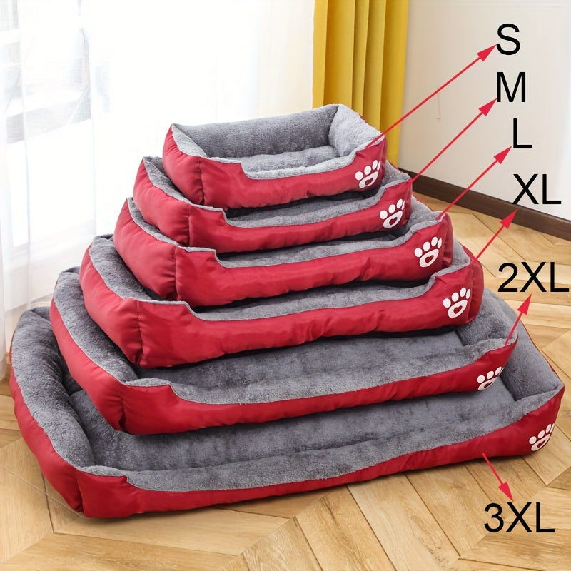 Rectangular dog bed made of polyester with soft filling for all dogs