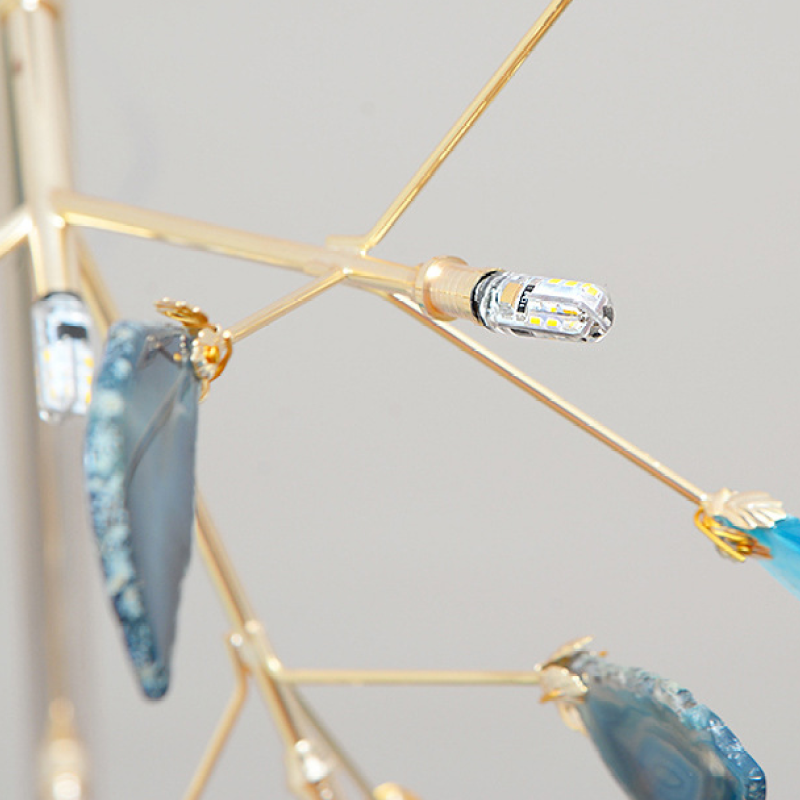 Branch-Style Glass Chandelier with Adjustable Suspension