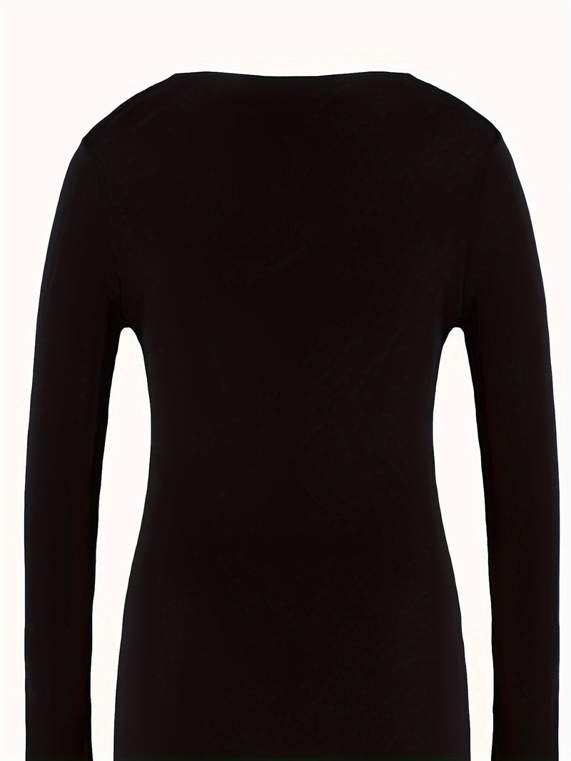 Ladies Thermal Long Sleeve Top for Autumn and Winter – Comfortable and Warm Basic Item